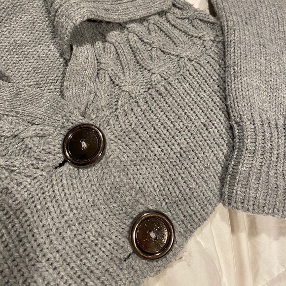 Gray wool knit cardigan - Picture 2 of 4